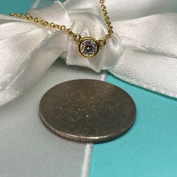 Tiffany & Co .14 ct Elsa Peretti Diamond by the Yard Necklace 18K 16” MSRP $1600 - Picture 5 of 10
